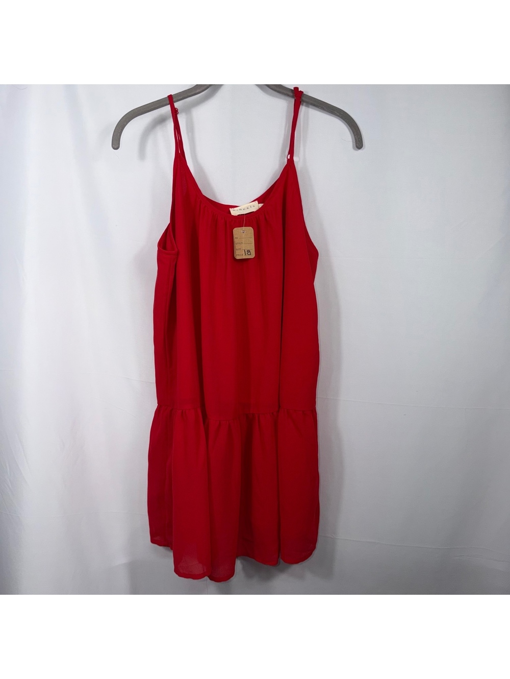 Ninexis Red Ruffle Hem Cami Top Size M NWT